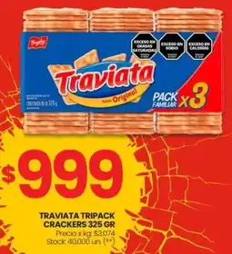 Changomas TRAVIATA TRIPACK CRACKERS 325GR oferta