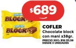 Supermayorista Vital COFLER Chocolate block con mani x38gr oferta