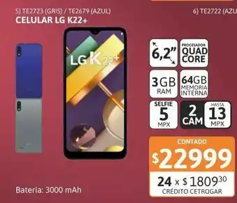 Cel lib lg k22+ 6,2" 3/64 blue