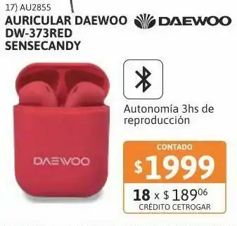 Samsung Auricular daewoo dw-373red sensecandy bt oferta