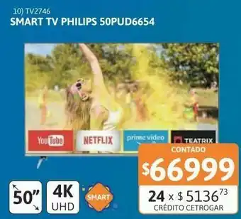 Samsung Tv led 50 philips pud6654 4k smart uhd oferta
