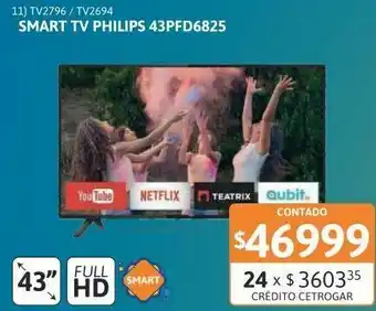 Samsung Tv led 43 philips 43pfd6825 fhd smart oferta