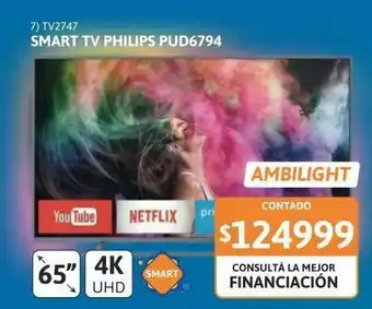 Samsung Tv led 65 philips pud6794 4k smart uhd oferta