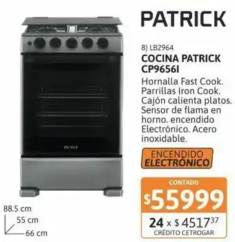 Samsung Cocina patrick 55 cm luz/enc/ ix cp9656i oferta