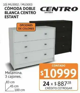 Comoda doble blanca centro estant