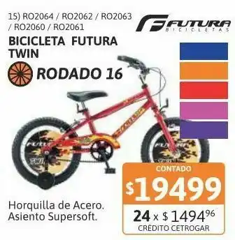 Bicic futura r16 acero twin azul