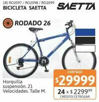Samsung Bicic saetta r26 mtb susp 21v. azul oferta