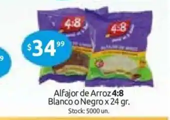 Cordiez 4:8 Alfajor de Arroz Blanco o Negro x 24gr oferta