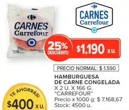 Carrefour Carrefour hamburguesa de carne congelada oferta