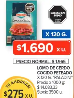 Carrefour Paladini lomo de cerdo cocido feteado oferta
