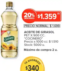 Carrefour Cocinero aceite de girasol oferta
