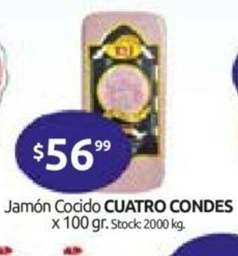 Cordiez Cuatro Condes Jamón Cocido x 100gr oferta