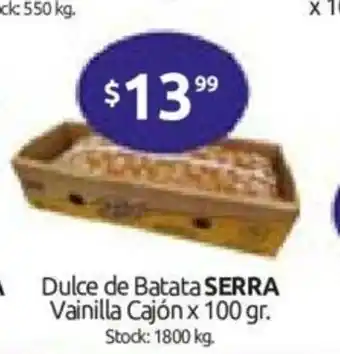 Cordiez Serra Dulce de Batata Vainilla Cajón x 100gr oferta