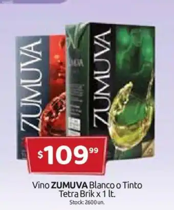 Cordiez Zumuva Vino Blanco o Tinto Tetra Brik x 1lt oferta