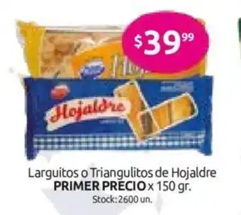 Cordiez Primer Precio Larguitos o Triangulitos de Hojaldre x 150gr oferta