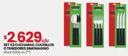 Changomas Set x3 cucharas, cuchillos o tenedores simonaggio oferta