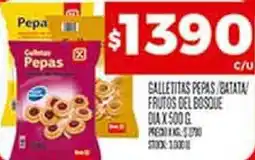 Supermercados DIA Galletitas pepas batata/ frutos del bosque dia oferta