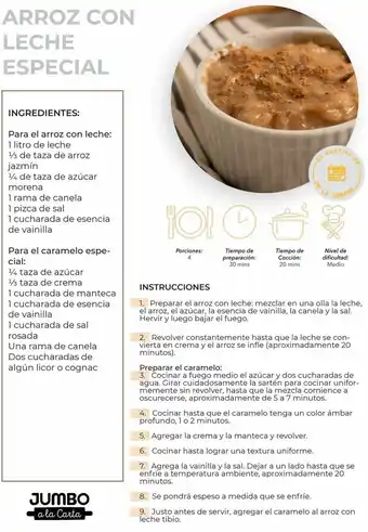 Jumbo Arroz con leche especial oferta