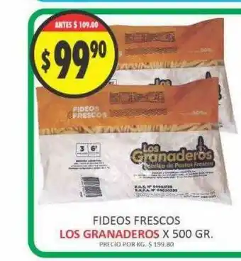 Supermercados Becerra Fideos Frescos Los Granaderos x 500gr oferta