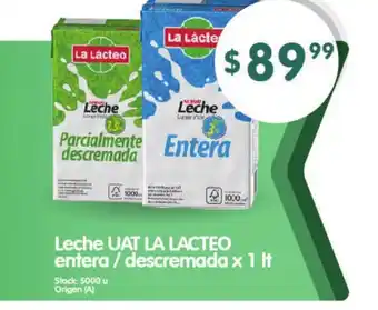 Supermercados Buenos Días UAT La Lacteo Leche entera/descremada x 1lt oferta