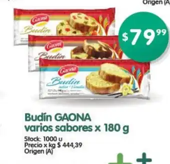 Supermercados Buenos Días Gaona Budin varios sabores x 180g oferta