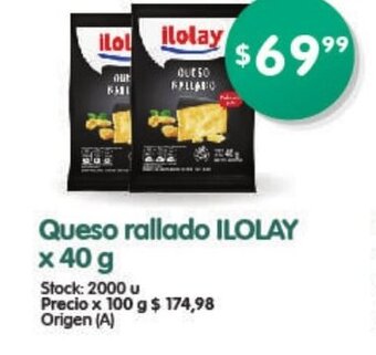 Supermercados Buenos Días Ilolay Queso rallado x 40g oferta