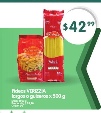 Supermercados Buenos Días Verizzia Fideos largos o guiseros x 500 g oferta