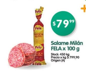 Supermercados Buenos Días Fela Salame Milán x 100g oferta
