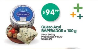 Supermercados Buenos Días Emperador Queso Azul x 100g oferta