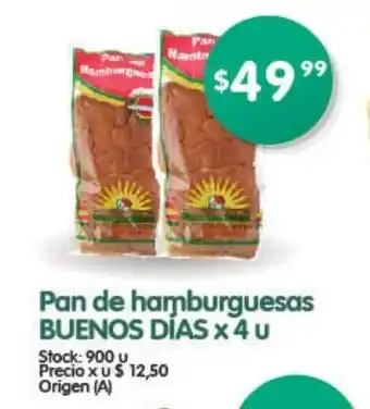 Supermercados Buenos Días Buenos Dias Pan de hamburguesas x 4u oferta