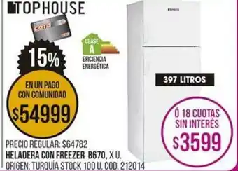 Coto Heladera Con Freezer B670 oferta