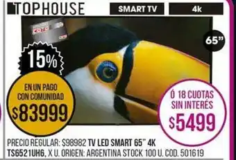 Coto TV LED Smart 65" 4k oferta