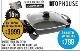 Coto Sarten Eléctrica XH-3030B oferta