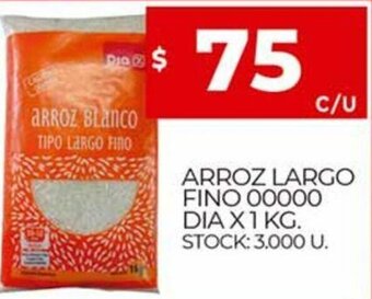 Supermercados DIA Arroz Largo Fino 00000 Dia x 1kg oferta