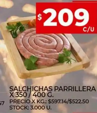 Supermercados DIA Salchichas Parrillera x 350/400g oferta