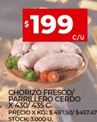 Supermercados DIA Chorizo Fresco/Parrillero Cerdo x 430/435g oferta