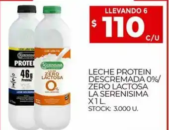 Supermercados DIA Leche Protein Descremada 0%/Zero Lactosa La Serenisima x 1l oferta