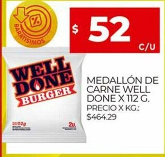 Supermercados DIA Medallón De Carne Well Done x 112g oferta