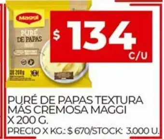Supermercados DIA Puré De Papas Textura Más Cremosa Maggi x 200g oferta
