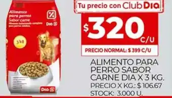 Supermercados DIA Alimento Para Perro Sabor Carne Dia x 3kg oferta