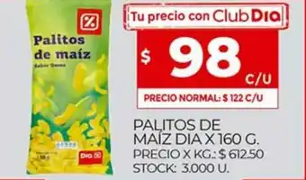 Supermercados DIA Palitos De Maiz Dia x 160g oferta