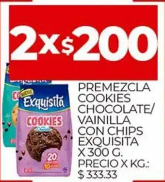Supermercados DIA Premezcla Cookies Chocolate/Vainilla Con Chips Exquistia x 300g oferta