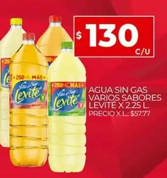 Supermercados DIA Agua Sin Gas Varios Sabores Levite x 2.25l oferta