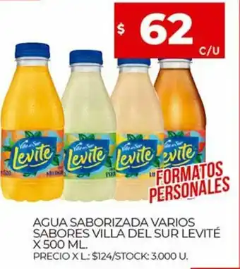 Supermercados DIA Agua Saborizada Varios Sabores Villa Del Sur Levite x 500ml oferta