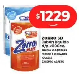 Supermayorista Vital Zorro 3d jabón líquido d/p. oferta