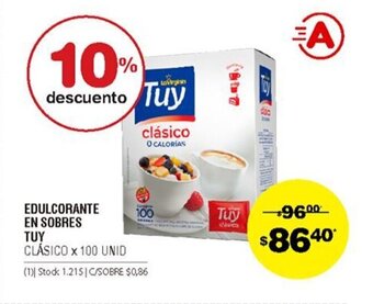 Atomo Conviene Tuy Edulcorante en Sobres Clásico x 100 unid oferta