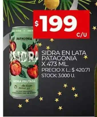 Supermercados DIA Patagonia Sidra En Lata x 473ml oferta