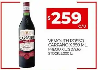 Supermercados DIA Carpano Vemouth Rosso x 950ml oferta