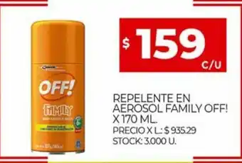 Supermercados DIA Off Repelente En Aerosol Family x 170ml oferta