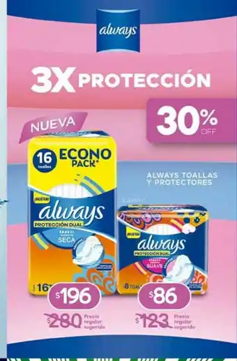 Supermercados DIA Always Toallas Y Protectores oferta